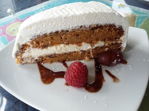 Vegan carrot cake at Thai Onzon in Cochrane