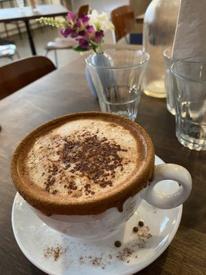 Mexican hot chocolate with cinnamon  at Pods of Beans in Copenhagen