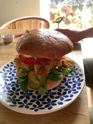 The oyster mushroom burger at KRZAKI Vege Street Food in Plock