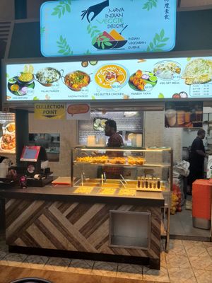 Stall front at Maya Indian Veggie Delight in Central Singapore