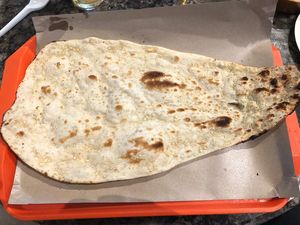 Giant garlic naan  at Maya Indian Veggie Delight in Central Singapore