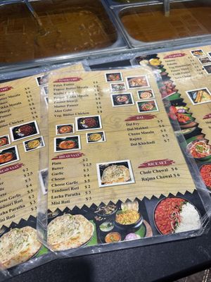 Menu card with prices   at Maya Indian Veggie Delight in Central Singapore