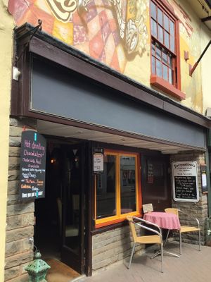 Outside  at Jacquelines Cafe in Ross-on-wye
