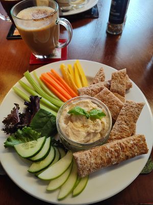 Hummus wheel at Jacquelines Cafe in Ross-on-wye