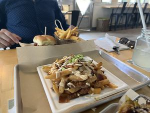 Loaded fries  at The Hidden Chickpea in Madison