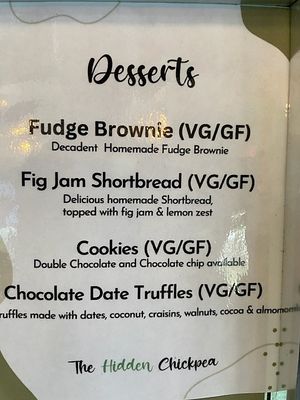 Dessert Menu at The Hidden Chickpea in Madison