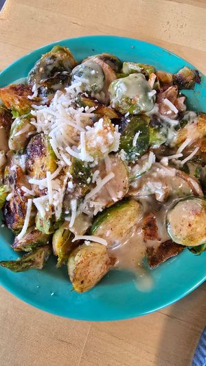 Brussel sprouts at The Hidden Chickpea in Madison