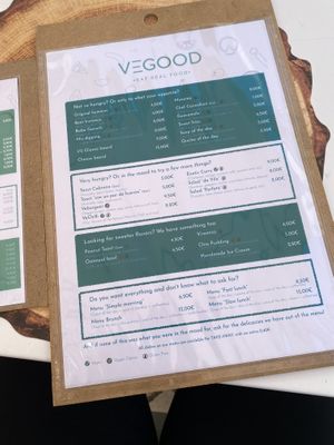 Food menu  at Vegood in Vila Real De Santo Antonio