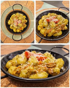 Gnocchis al pesto, que maravilla  at Vegood in Vila Real De Santo Antonio