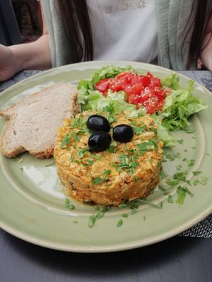 Tofu "à bràs" at Vegood in Vila Real De Santo Antonio
