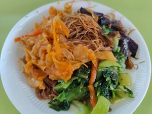 Economic bee hoon with 3 Vegetables at Vegetarian 齋 - Albert Centre in Central Singapore