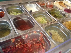 salsas, guacamole, corn at Lacocina in Strasbourg