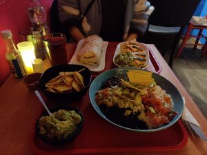 Rice bowl and burrito at Lacocina in Strasbourg