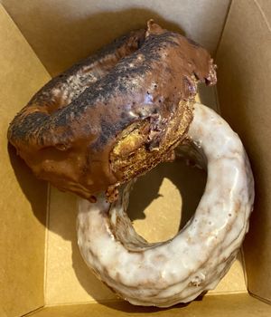 Choco-lime special and the “vgn crispee crime” like a krispy kream glaze donut    at The Café HOT in Burlington