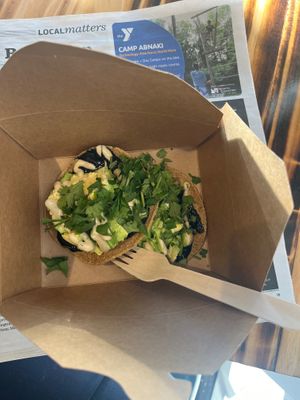 The vegan version of the Raven sandwich, ordered for dine in at The Café HOT in Burlington