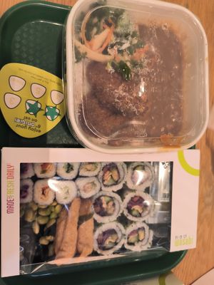 Bento and sushi at Wasabi - Victoria Station in London