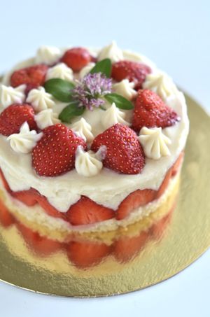 Fraisier vegan réalisé au cours de Marie  at Marie Rouvière - Vegan Baking Classes in Paris