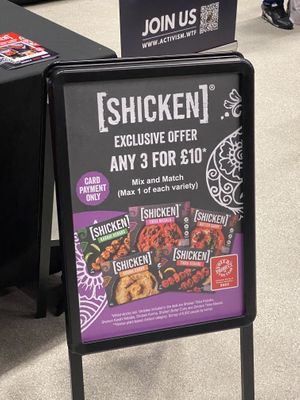 Shicken show offer (Brighton VegFest 2023)  at VegfestUK in Bristol