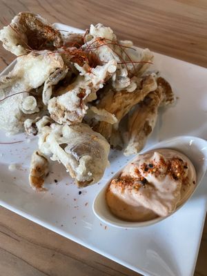 Oyster mushrooms mmmm  at Buddha Belly Burger in Sacramento
