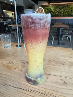 Blueberry pineapple lemonade with chia seeds  #Veganuary at Buddha Belly Burger in Sacramento