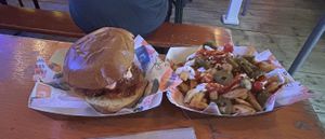 Korean BBQ and spicy friess  at Herbivorous Spark   in York