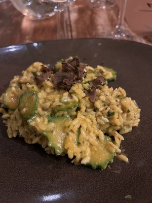 Risotto with zucchini and truffles  at Napoleone  in Florence