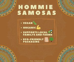 Vegan/Organic/Locally grown and eco-friendly. at Hommie Samosas - Nimman in Chiang Mai