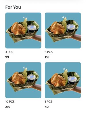 Menu prices   at Hommie Samosas - Nimman in Chiang Mai