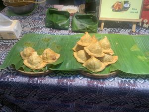 Samosas on display   at Hommie Samosas - Nimman in Chiang Mai