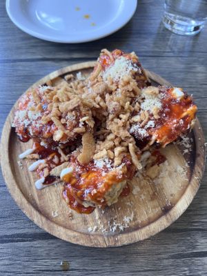 Vegan crab cakes  at Kamakura in Kirkland