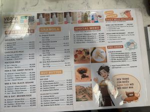 English menue  at Vegan Homemade - Sữa Hạt Thuần Chay & Bánh Tươi in Ho Chi Minh City