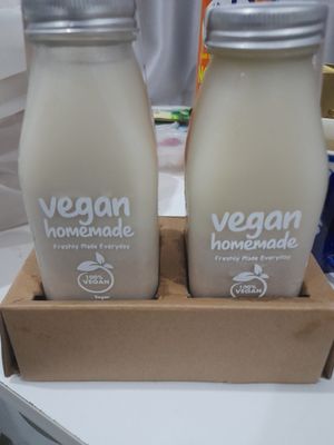 He swapped my 2 milks for these soya milk. Terrible at Vegan Homemade - Sữa Hạt Thuần Chay & Bánh Tươi in Ho Chi Minh City