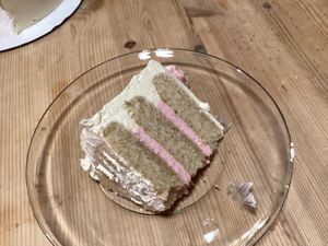 Gender reveal cake at Trillium Treats in Redmond