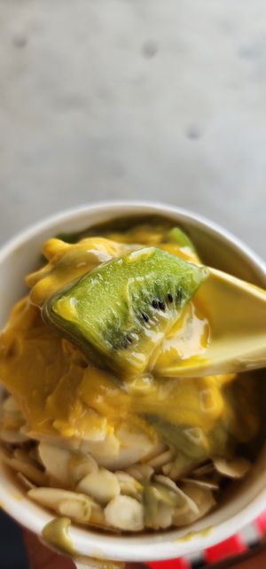 Kiwi fruits in the Yole vegan ice cream at Yole - Northpoint City in North Singapore