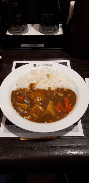 Vegetarian curry with vegetables and cheese at CoCo Ichibanya in Tokyo