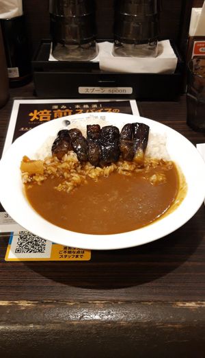 Vegetarian curry with aubergine at CoCo Ichibanya in Tokyo