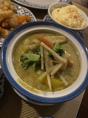 Green vegetable curry   at Black Cat Restaurant in Shanklin
