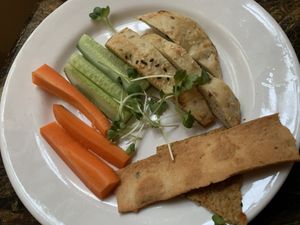 Lebanese platter  at Coromandel Cafe in Pondicherry