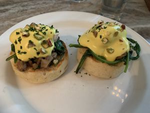 Vegan eggs Benedict. Not great    at Coromandel Cafe in Pondicherry