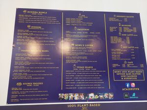 The menu July 2023 at Açaï Spot in Cannes