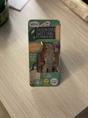 Mock chicken sandwich from Rewe, BER airport  at BER - REWE - T1 in Berlin