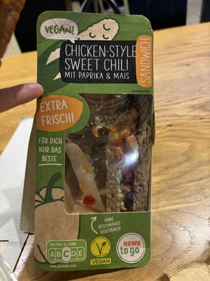 Vegan sandwichh  at BER - REWE - T1 in Berlin