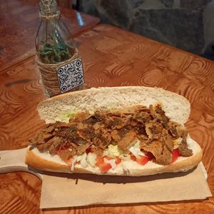 Bocata de seitán con chimichurri at El Patio Cocina Vegana in Genalguacil