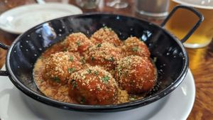 Meatballs at El Patio Cocina Vegana in Genalguacil