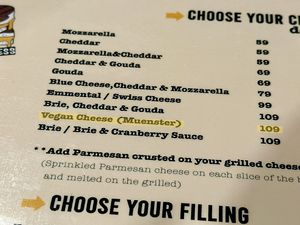One vegan cheese option 💛  at Cheese Madness in Pai