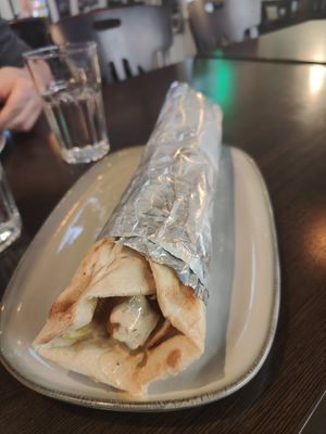 Kebab, a ton of sauce in this one #Veganuary at Kruthuset in Oerebro