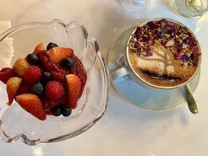 Vegan sorbet with mixed berries  at Suma Cafe  in Aberdeen