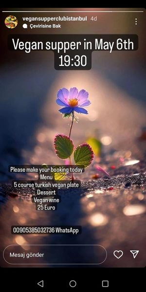  at Vegan Supper Club in Istanbul