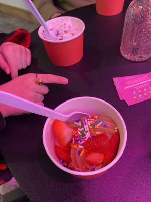 gingerbread with fruitt  at Yogaert in Flagstaff