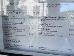 Photo of menu outside. Sorry for the reflections    at Príncipe do Alva in Coja